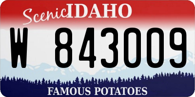 ID license plate W843009