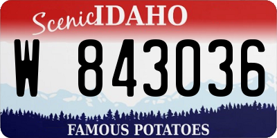 ID license plate W843036