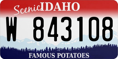 ID license plate W843108