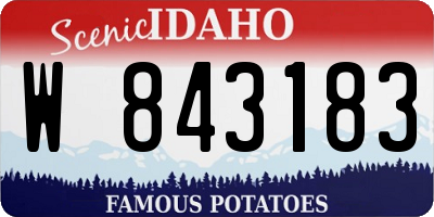 ID license plate W843183