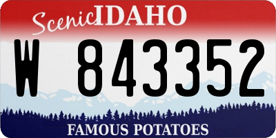 ID license plate W843352