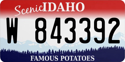 ID license plate W843392