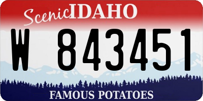 ID license plate W843451