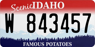 ID license plate W843457