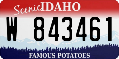 ID license plate W843461
