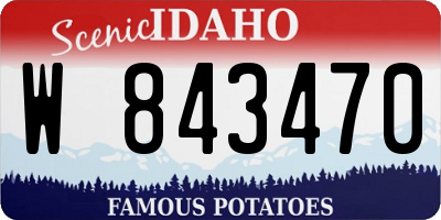ID license plate W843470