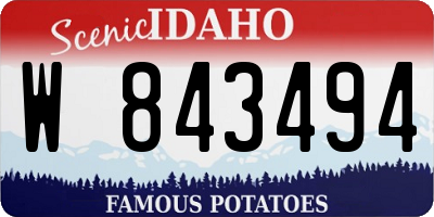 ID license plate W843494