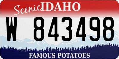 ID license plate W843498