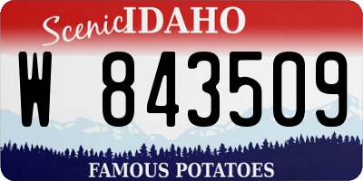 ID license plate W843509