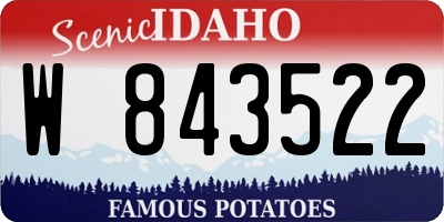 ID license plate W843522