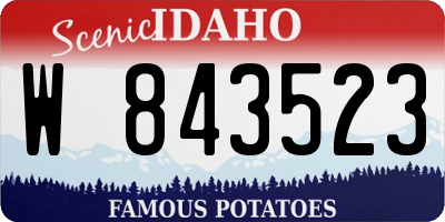 ID license plate W843523