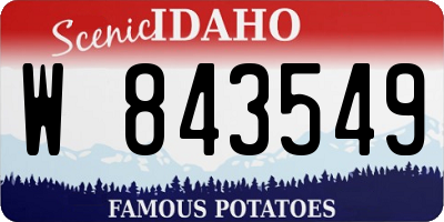 ID license plate W843549