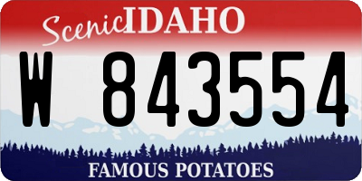 ID license plate W843554