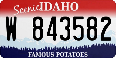 ID license plate W843582