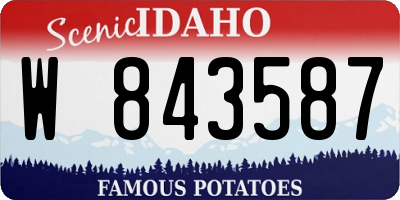 ID license plate W843587