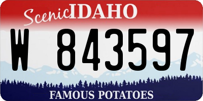 ID license plate W843597