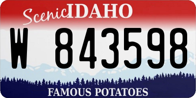 ID license plate W843598