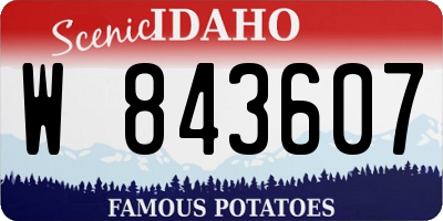 ID license plate W843607
