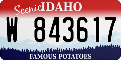 ID license plate W843617