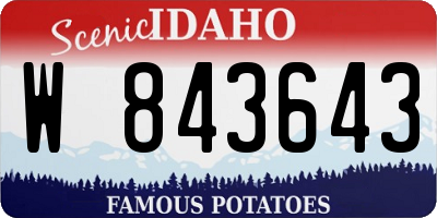 ID license plate W843643