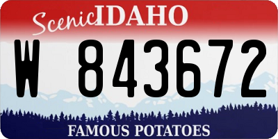 ID license plate W843672