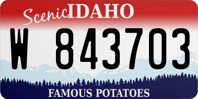 ID license plate W843703