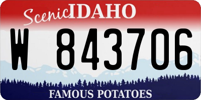 ID license plate W843706