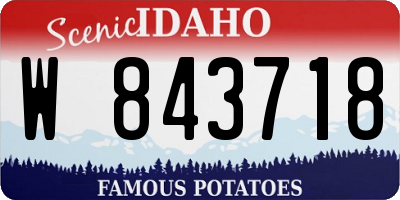 ID license plate W843718