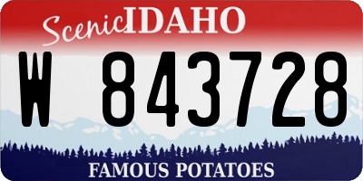 ID license plate W843728