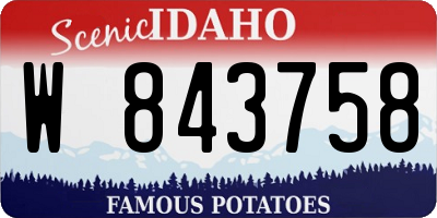 ID license plate W843758