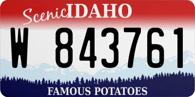 ID license plate W843761