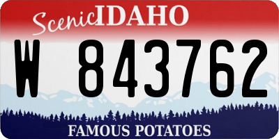 ID license plate W843762