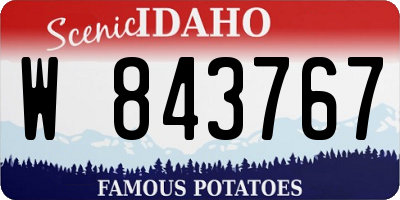 ID license plate W843767