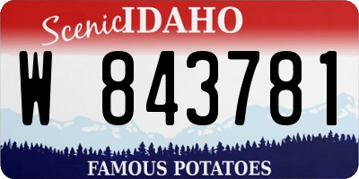 ID license plate W843781