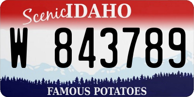 ID license plate W843789