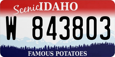 ID license plate W843803