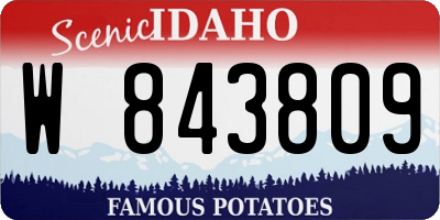 ID license plate W843809