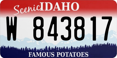 ID license plate W843817