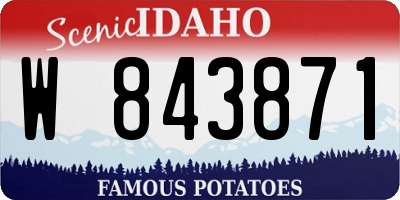 ID license plate W843871