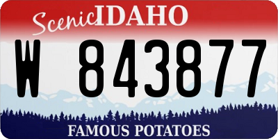 ID license plate W843877
