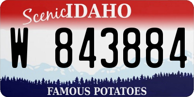 ID license plate W843884