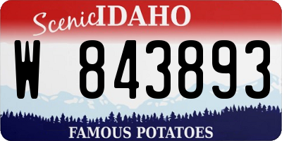 ID license plate W843893
