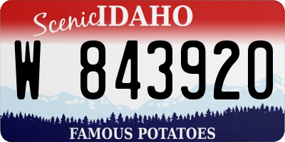 ID license plate W843920
