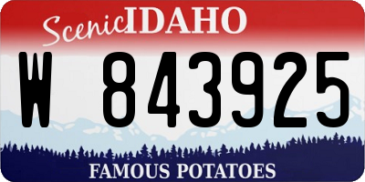 ID license plate W843925