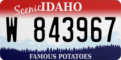 ID license plate W843967