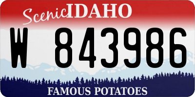 ID license plate W843986