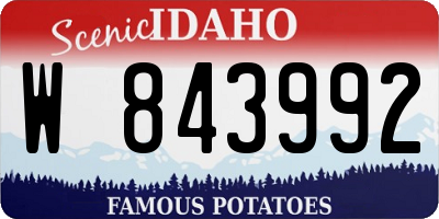 ID license plate W843992