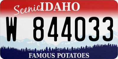 ID license plate W844033