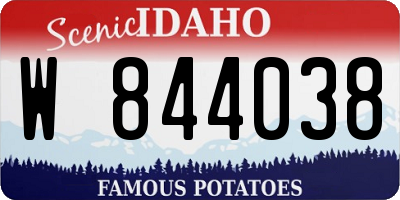ID license plate W844038