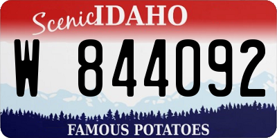 ID license plate W844092